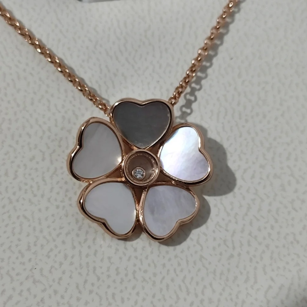 Chopard Rose Gold Flower Pendant with White Mother-of-Pearl